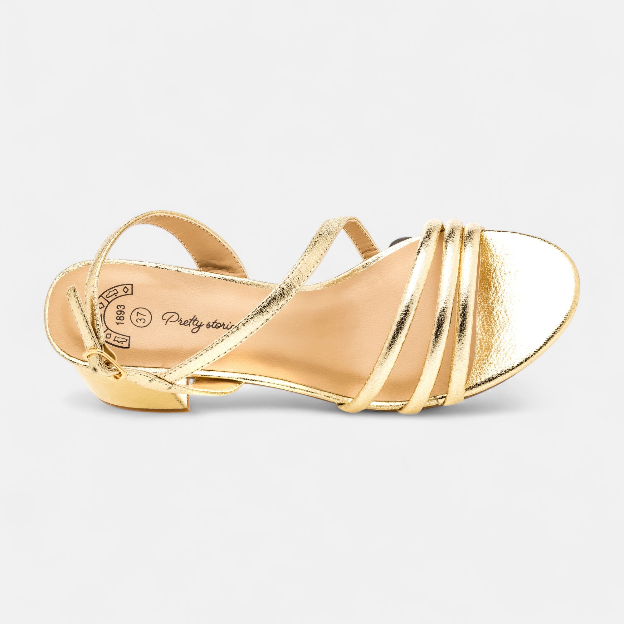 Nu-pieds à talon Femme or
