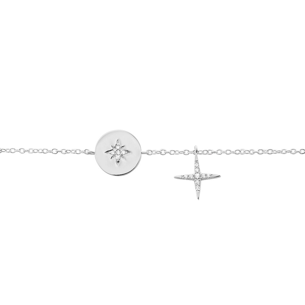 Bracelet Pluton Argent Blanc Oxyde De Zirconium