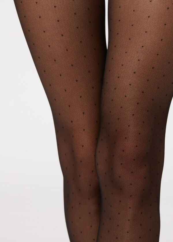 Meia-calça transparente de microbolinhas, 40 denier