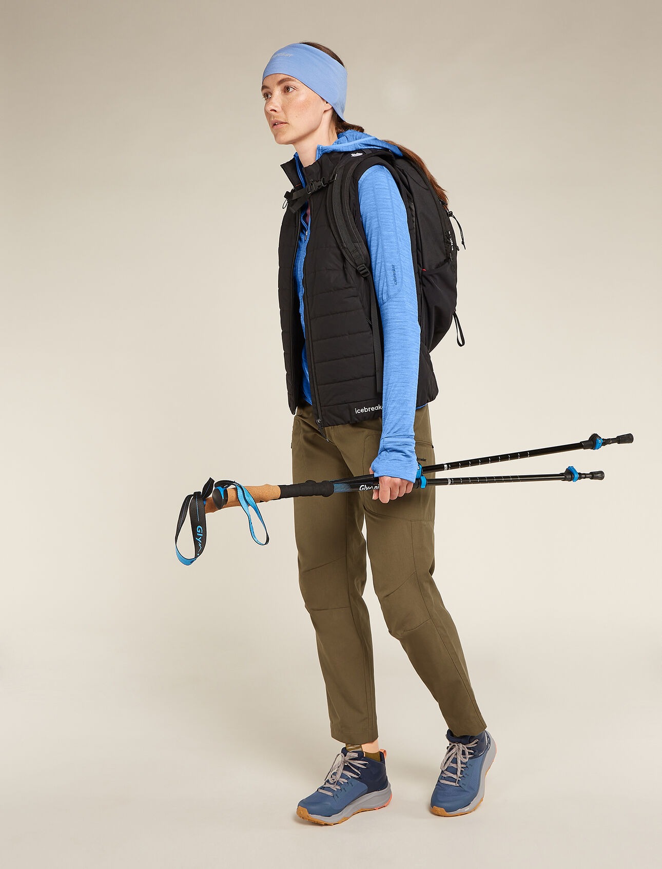 Merino Blend 200 Realfleece Descender LS Zip Hoodie Dame Baja