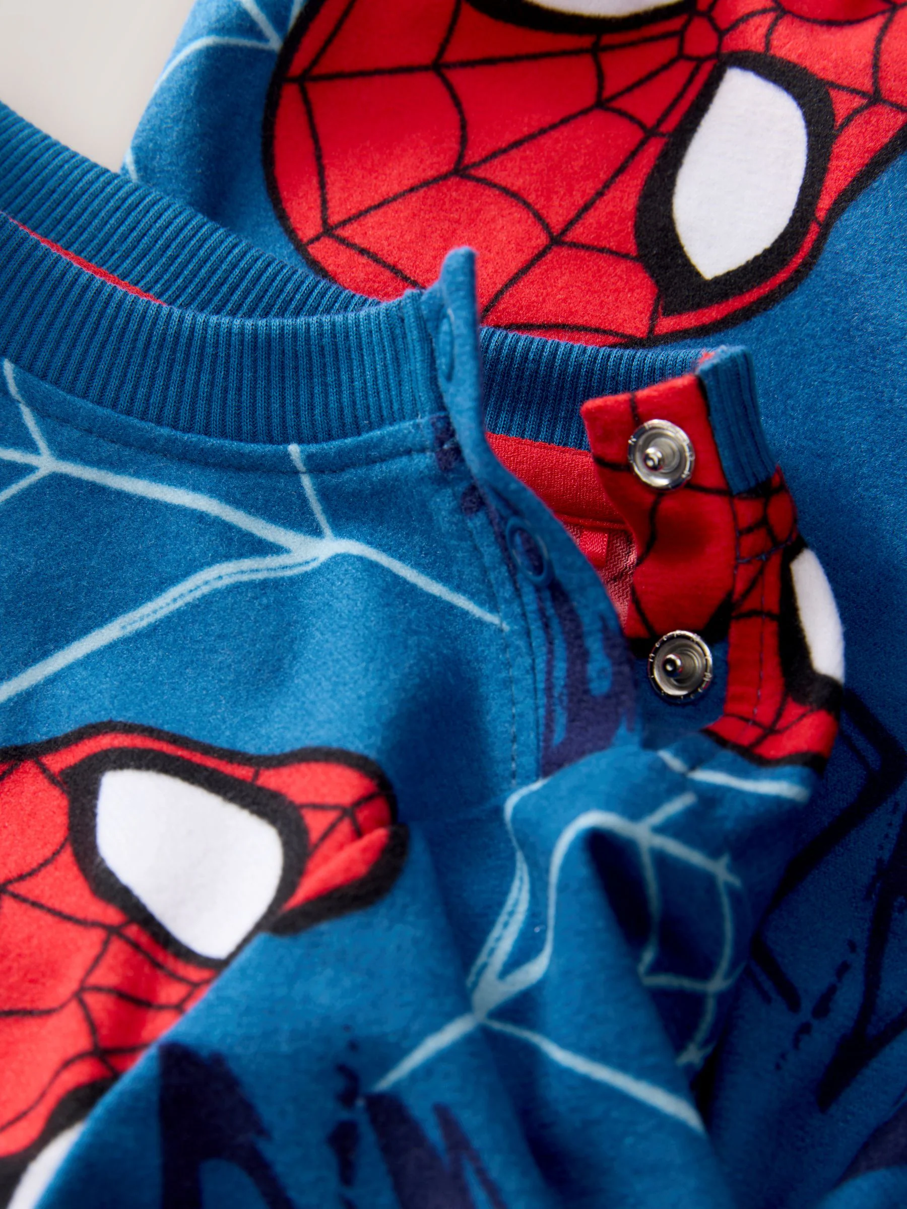 Marineblauw Spider-Man - Enkele behaaglijke fleece pyjama met licentie (12mnd -10jr)