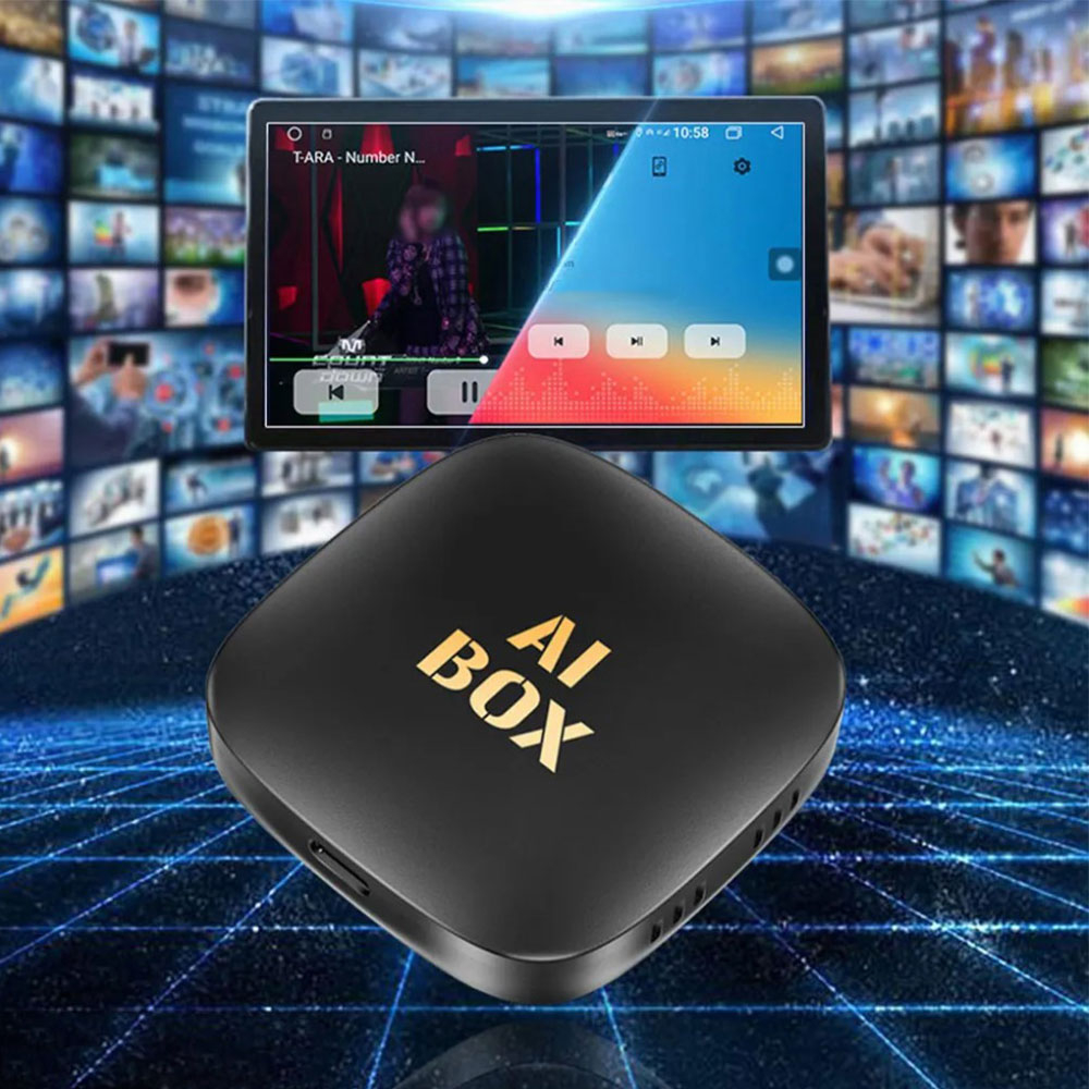 Android 13 Smart Box KFZ USB/USB-C Wireless Adapter für Apple CarPlay und Android Auto mit WiFi / GPS / BT / MicroSD-Slot - Schwarz