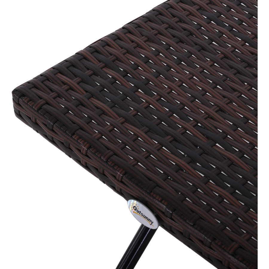 Outsunny Polyrattan Gartentisch klappbar braun