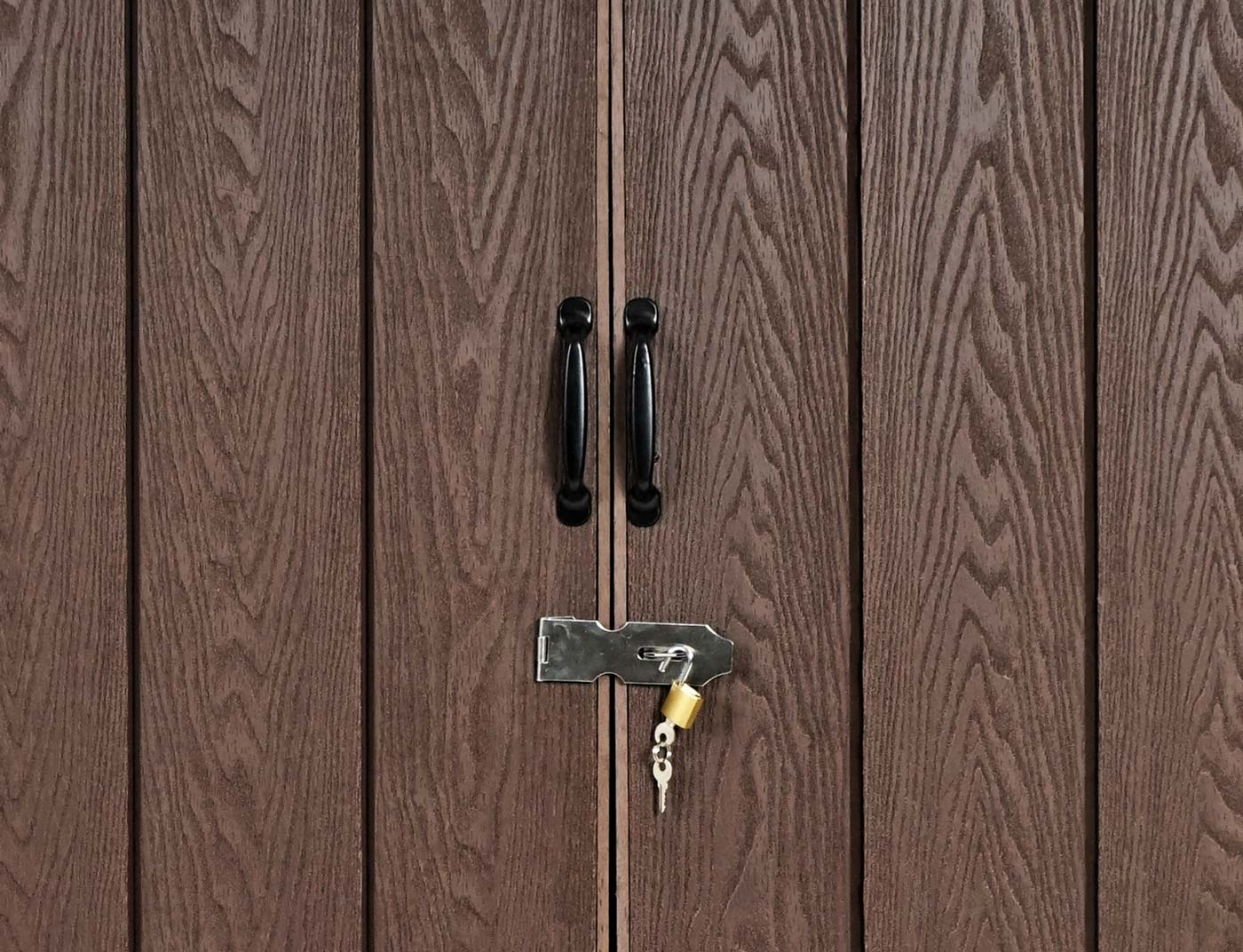 Mülltonnenverkleidung MCW-J29, Mülltonnenbox für Müllcontainer 660-1100L, WPC Metall 172x213x160cm ~ braun