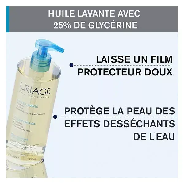 Óleo de Limpeza Nutritivo Uriage, Sem Sabão, para Pele Sensível, Corporal, 1L