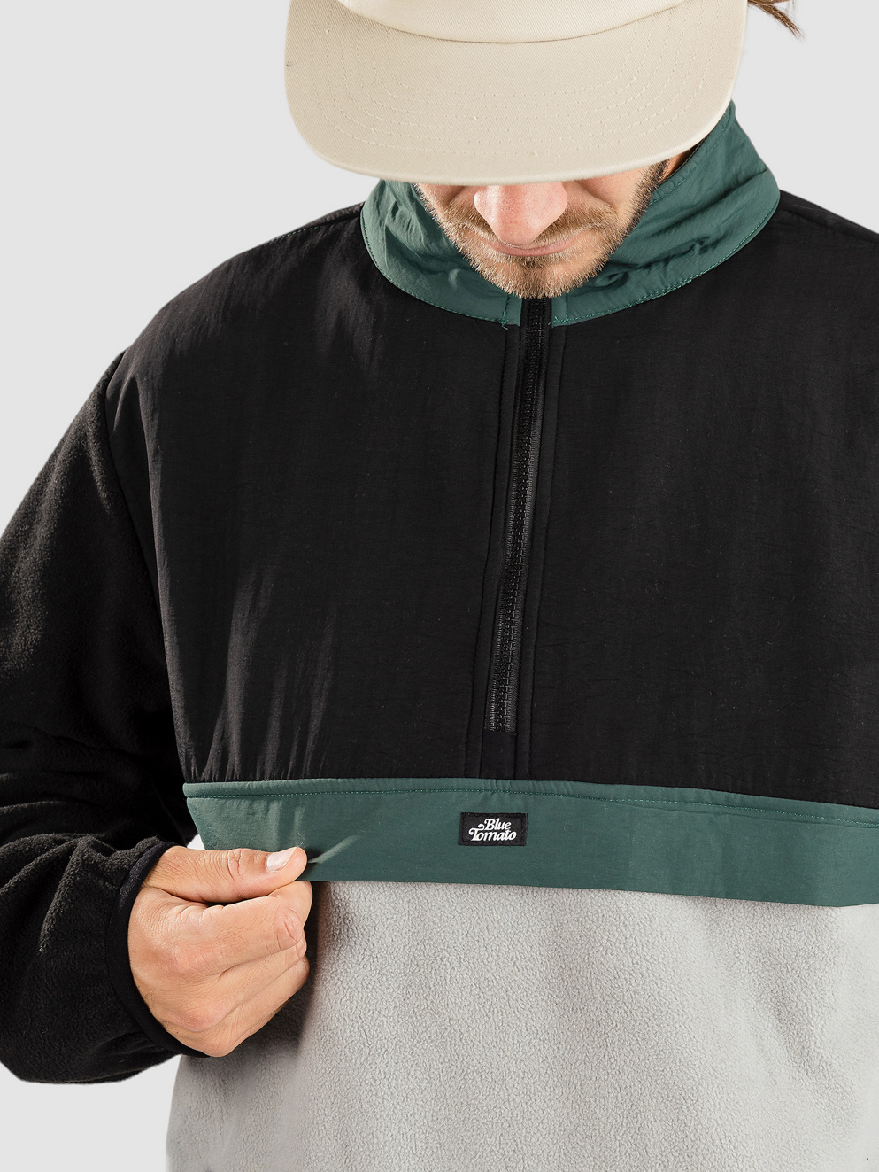 Blue Tomato 1/4 Placket Sweater black