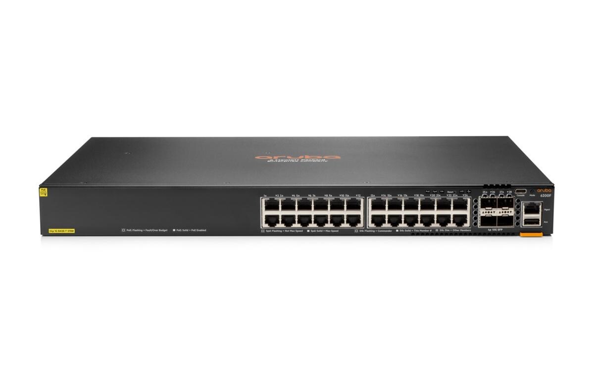 PoE+ Switch CX 6200F 24G PoE+ 28 Port<br>Aruba CX 6200 Switch-Serie