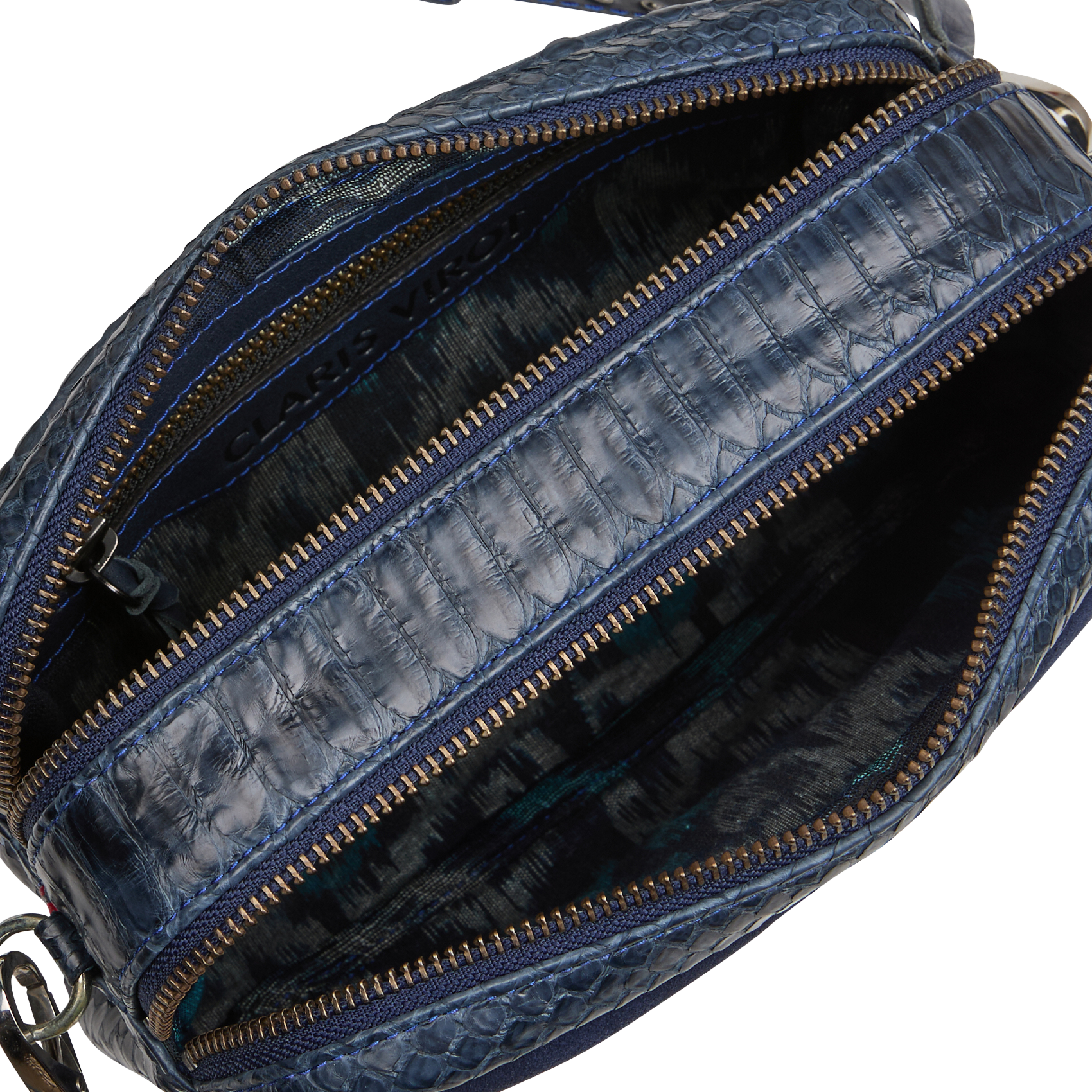 LILY - Sac bandoulière en cuir de python | Bleu