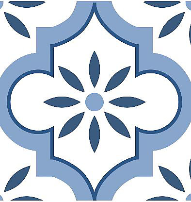 8 carreaux adhésifs motif Marrakech bleu L.10 x H.10 x l.0,4cm