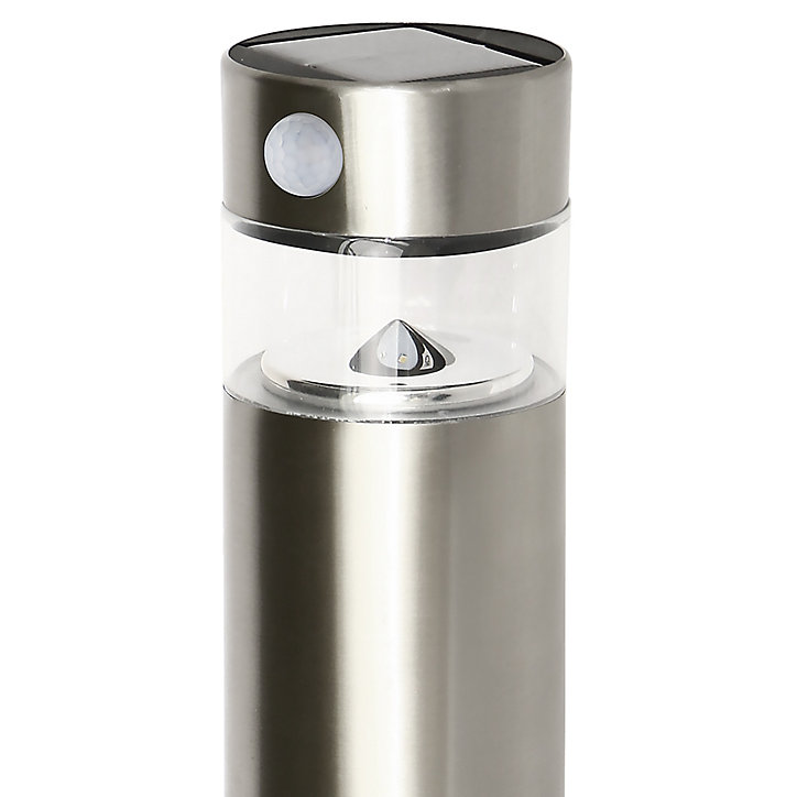 Borne solaire à détection Blooma Kiana chrome H.49 cm IP44