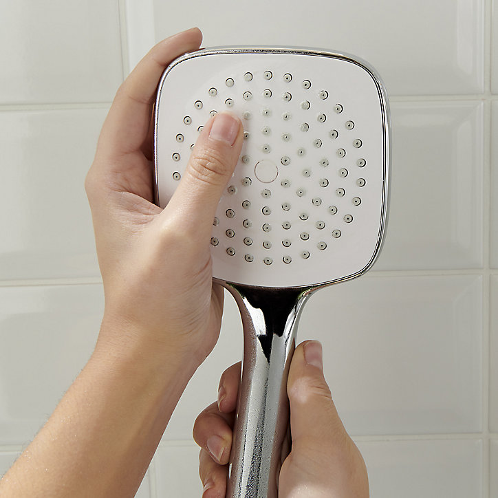 Douchette 1 jet chromé/blanc GoodHome Teesta