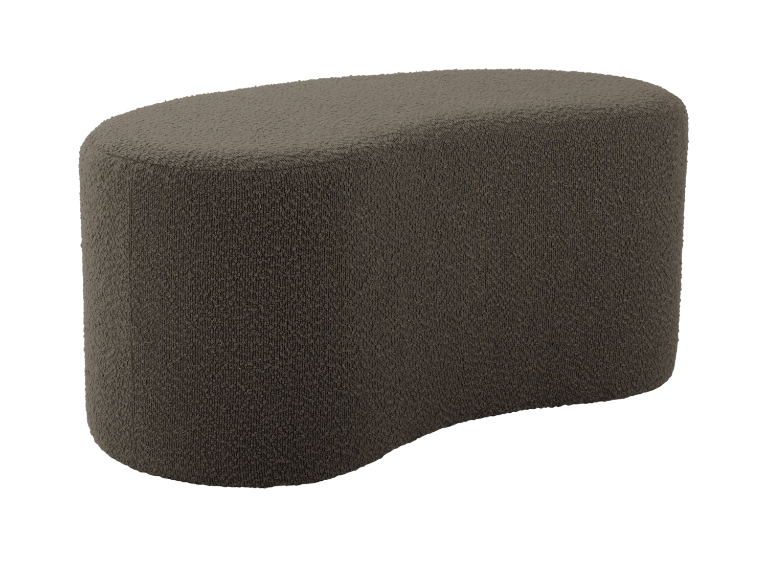 Pouf Ada wave bouclé taupe green