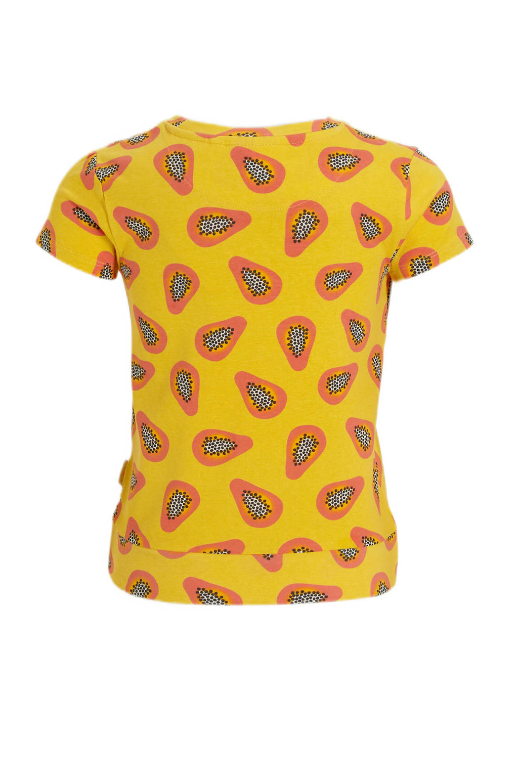 Orange Stars T-shirt Patrice met all over print geel