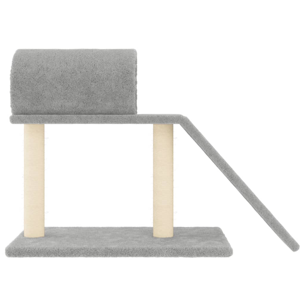 Arranhador para gatos vidaXL com túnel e escada, cinza claro, 55,5 cm