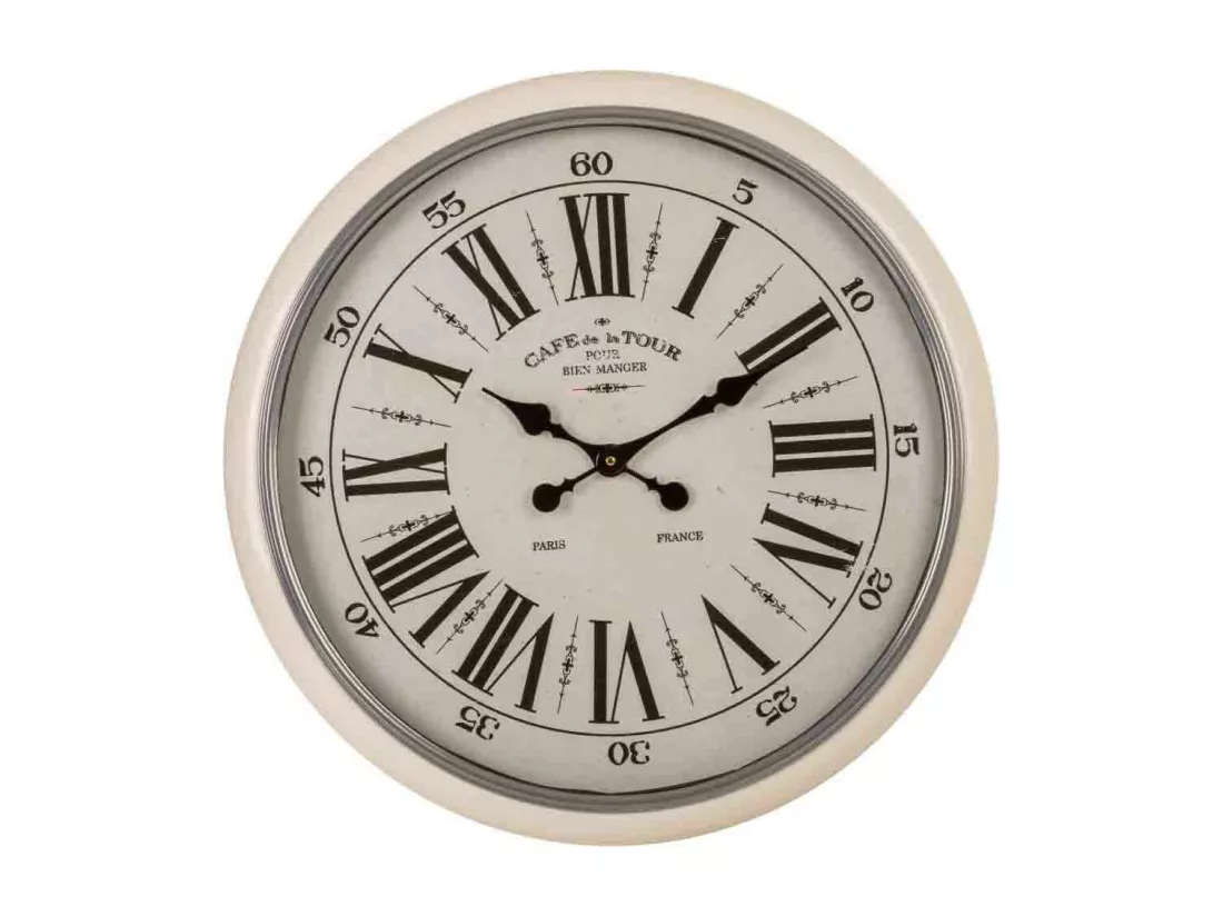 Horloge murale en métal blanc d62x5h