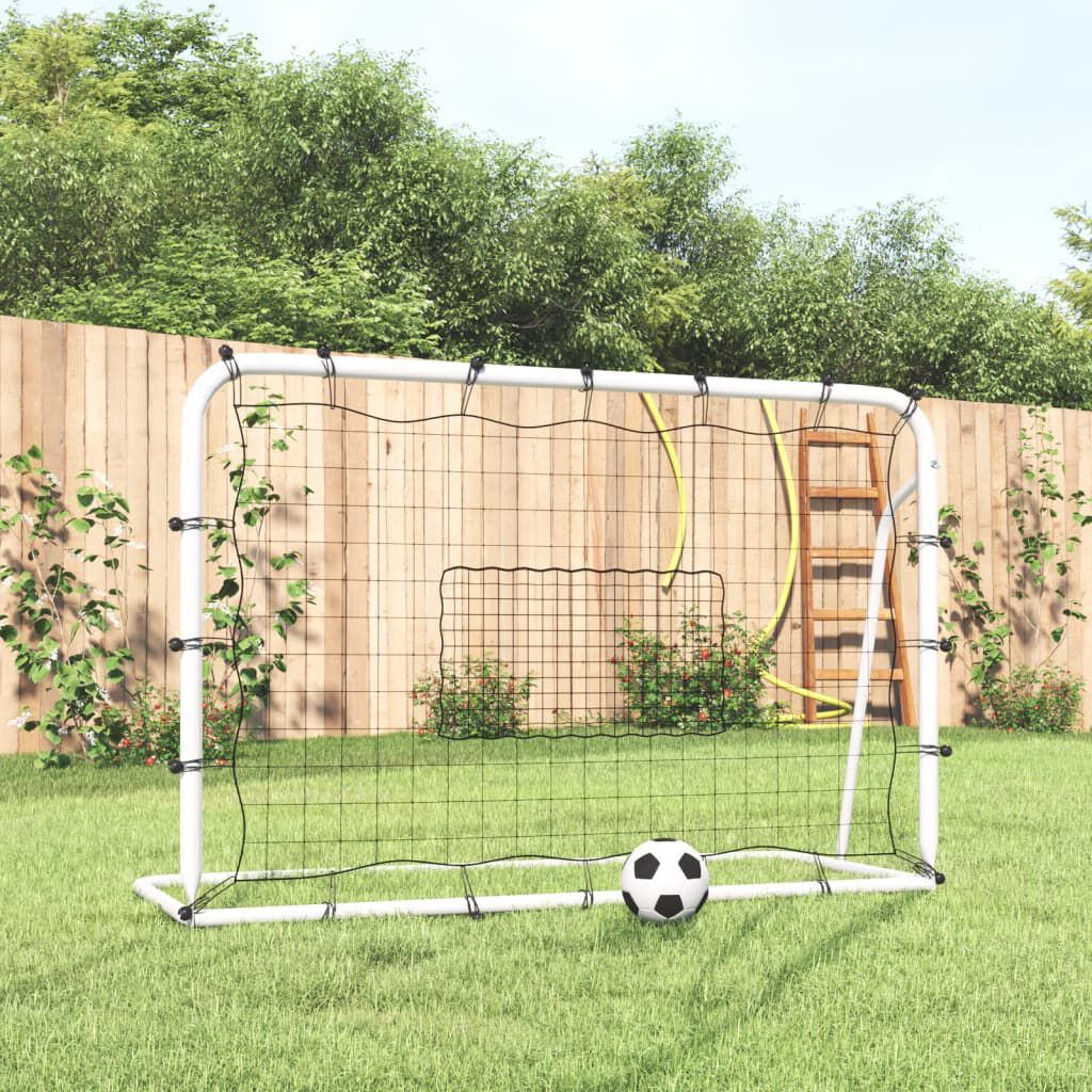 vidaXL Voetbal Rebounder Wit/Zwart 184x61x123 cm Staal/PE