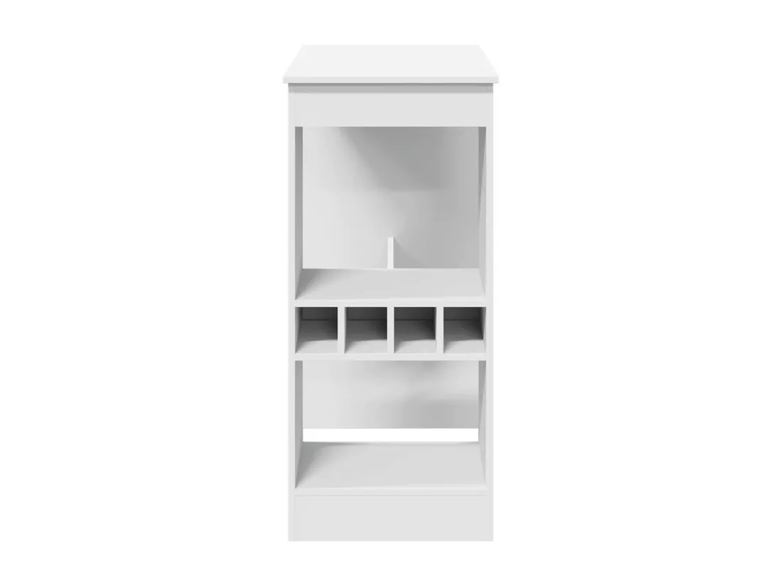 Table de bar avec étagères blanc bois d'ingénierie