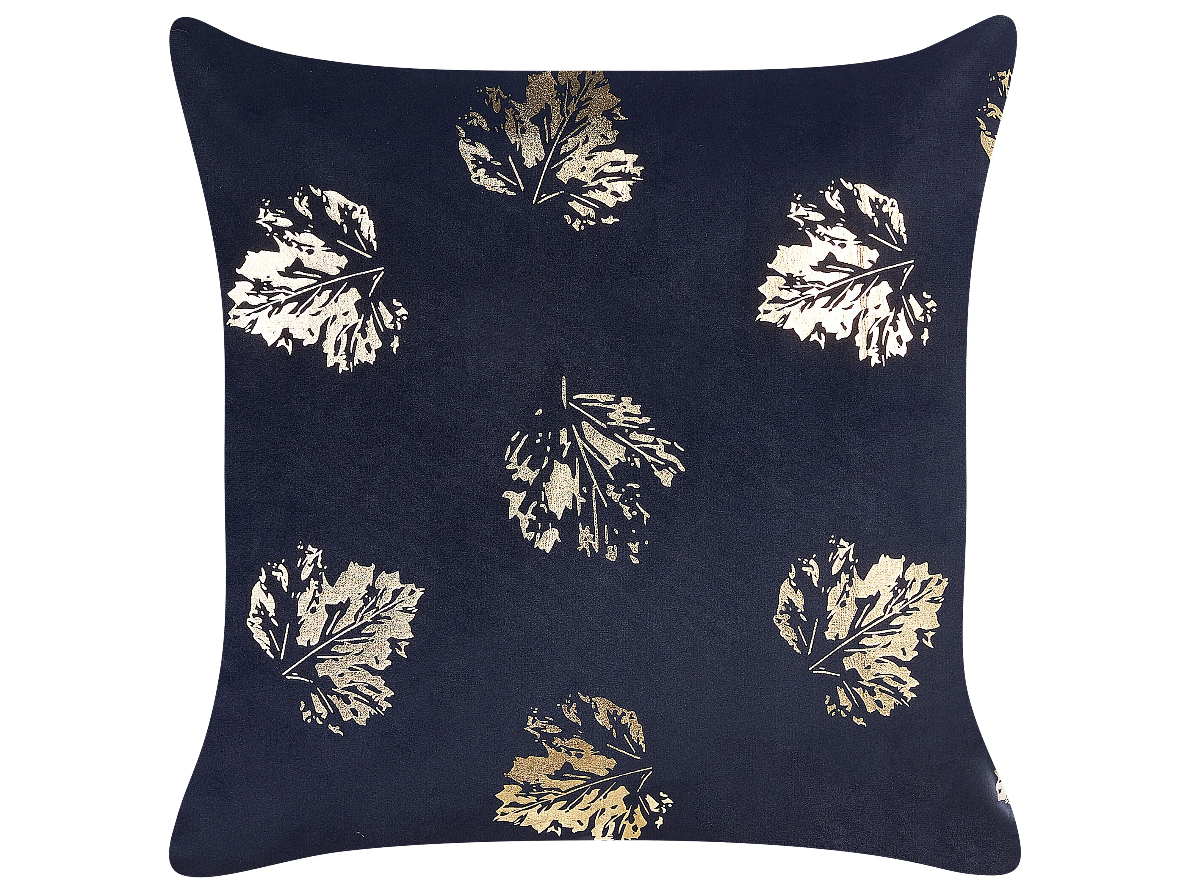 Set van 2 sierkussens GOLDENROD Fluweel 45 x 45 cm Zwart bladpatroon