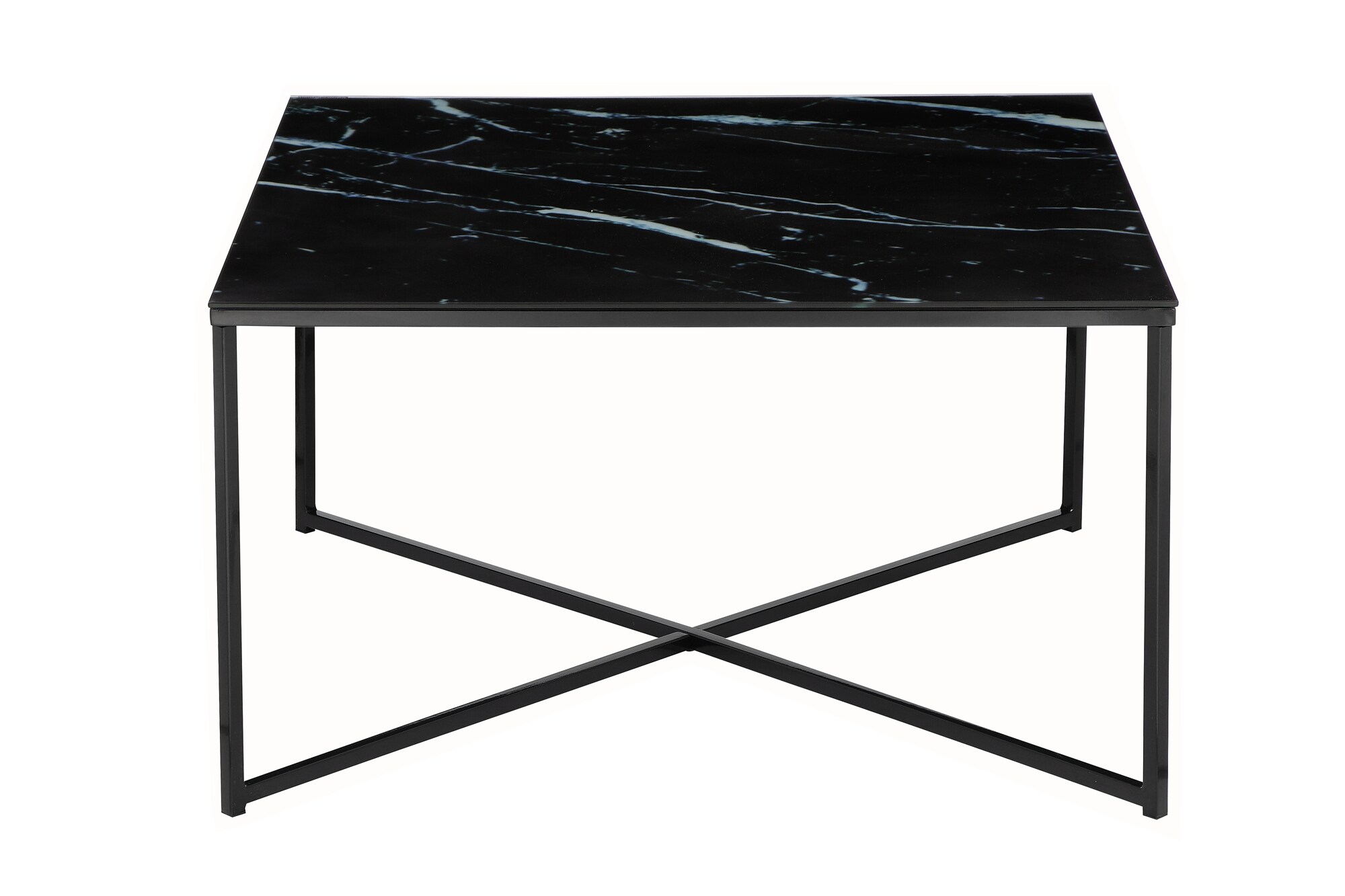 Couchtisch 80x80 Marmor Optik Glastisch Sofatisch Beistelltisch Wohnzimmer Tisch