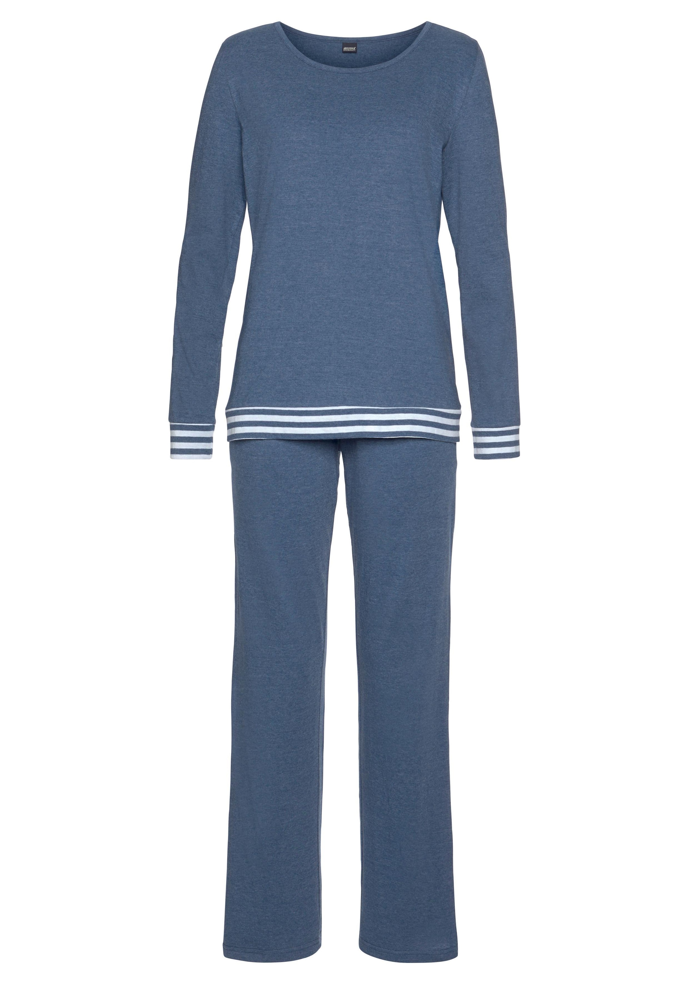 Arizona Pyjama, 2 Stk. mit gestreiften Bündchen