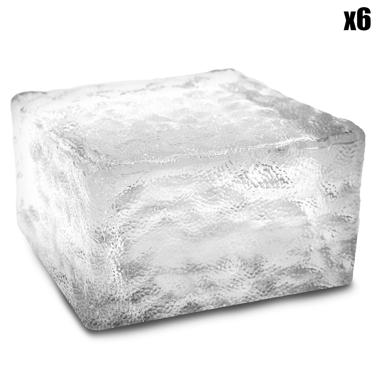 Pratik Garden 6 Pavés solaires LED transparents - 10x10x5 cm