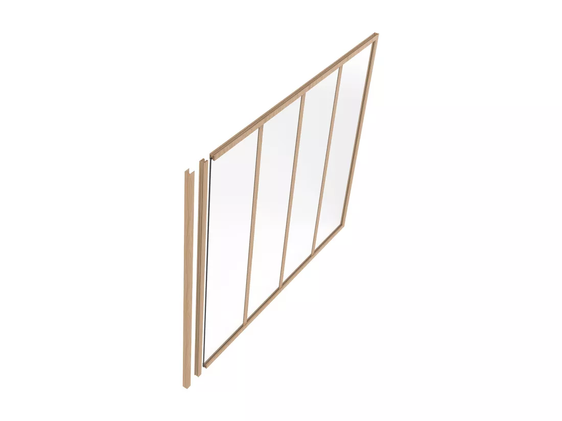 Poteau de terminaison pour verrière en aluminium thermolaqué - H105 cm - Naturel clair - BAYVIEW