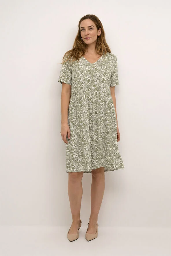 Cream CRTiah Dress Graphic flower print