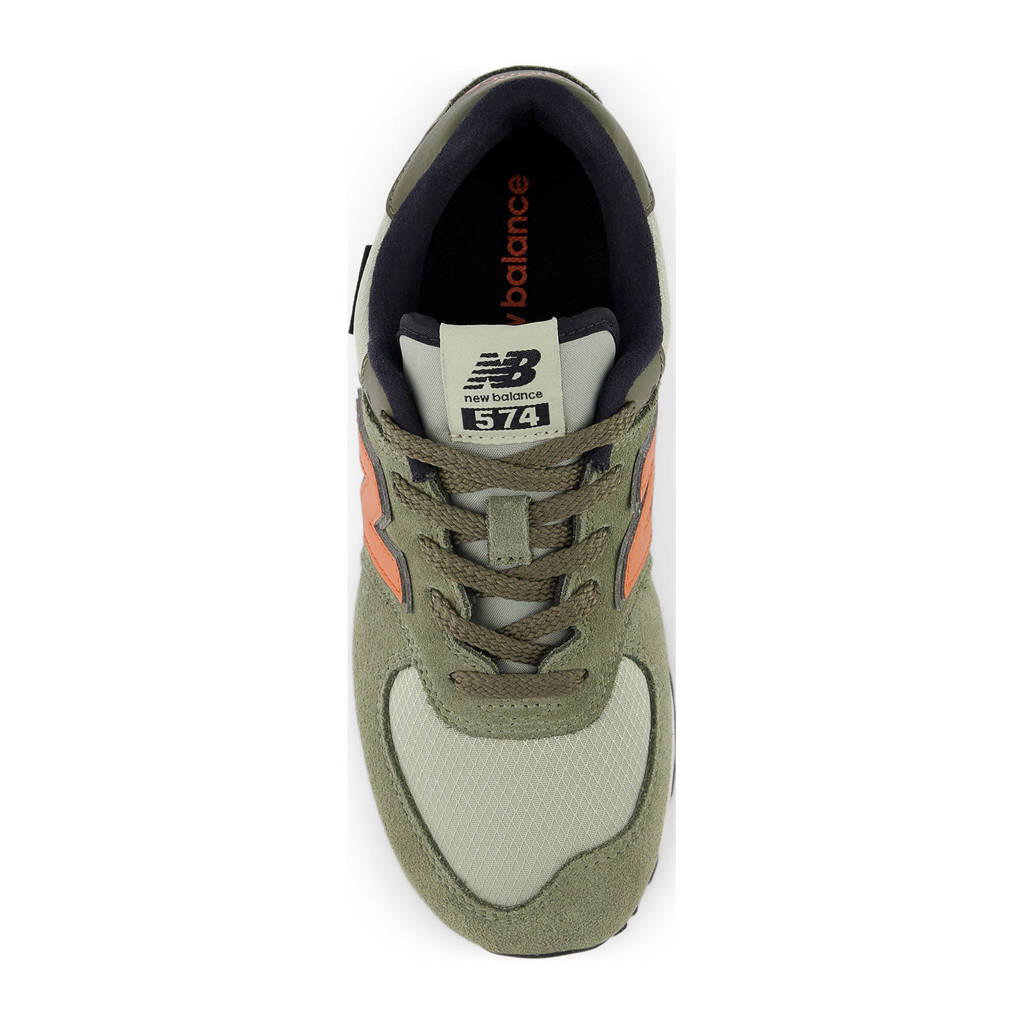 New Balance 574sneakers kaki/oranje