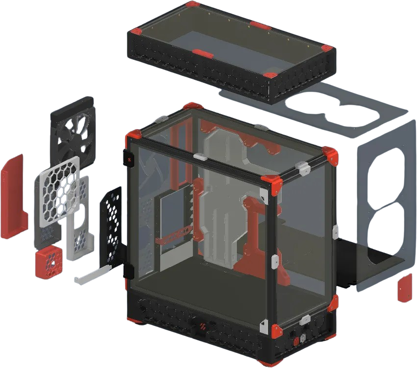 LDO Motors  Voron PC Case Kit, Black    Computergehäuse im Voron-Stil