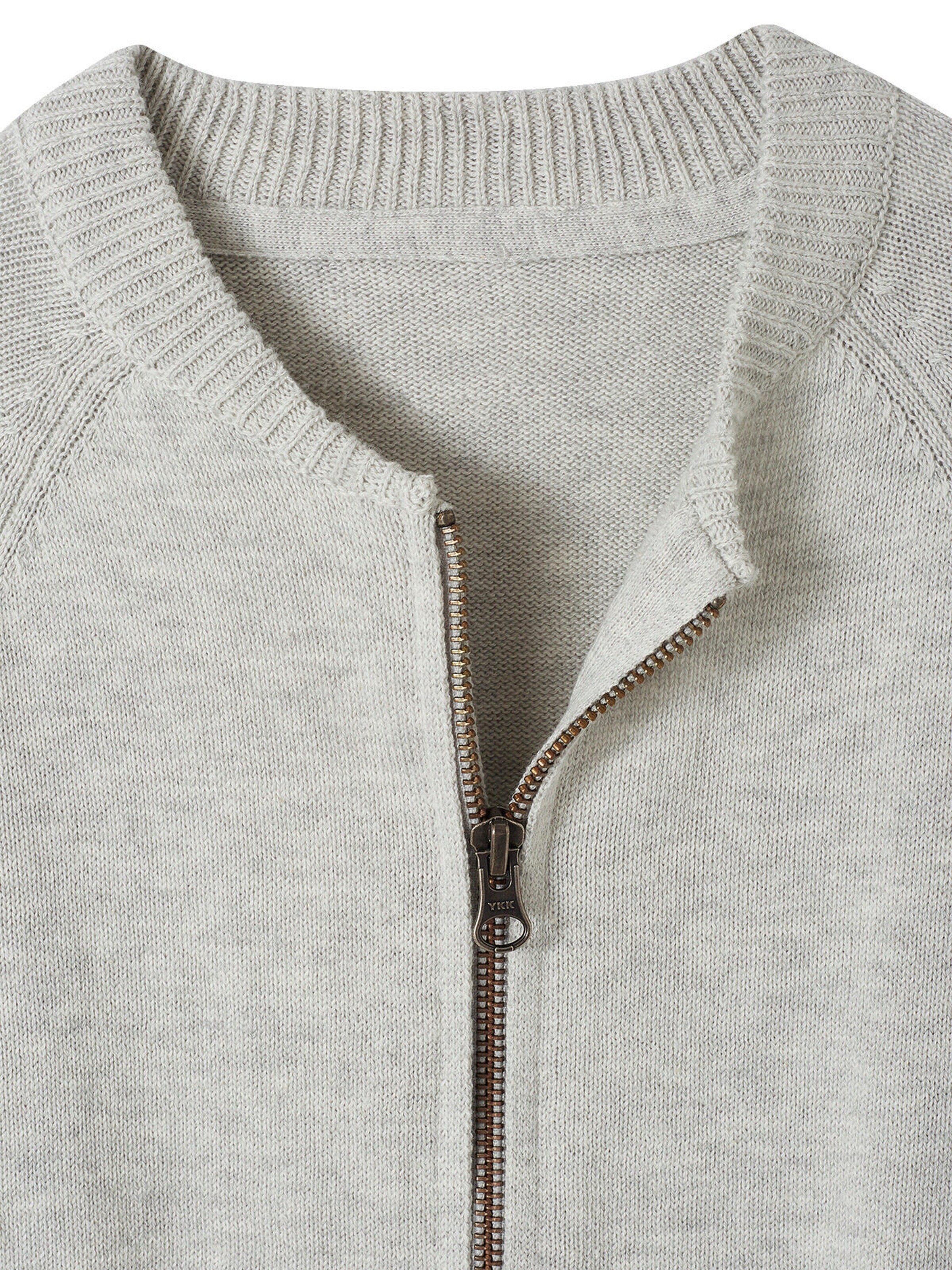 Vertbaudet Jungen Strickjacke im College-Look grau meliert