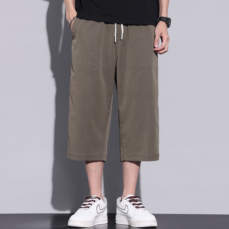Denimic - Hoge taille effen capribroek