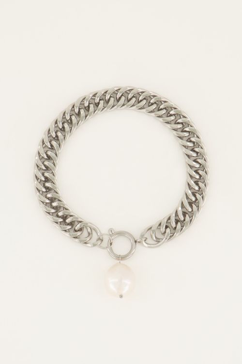 Schakelarmband met parel