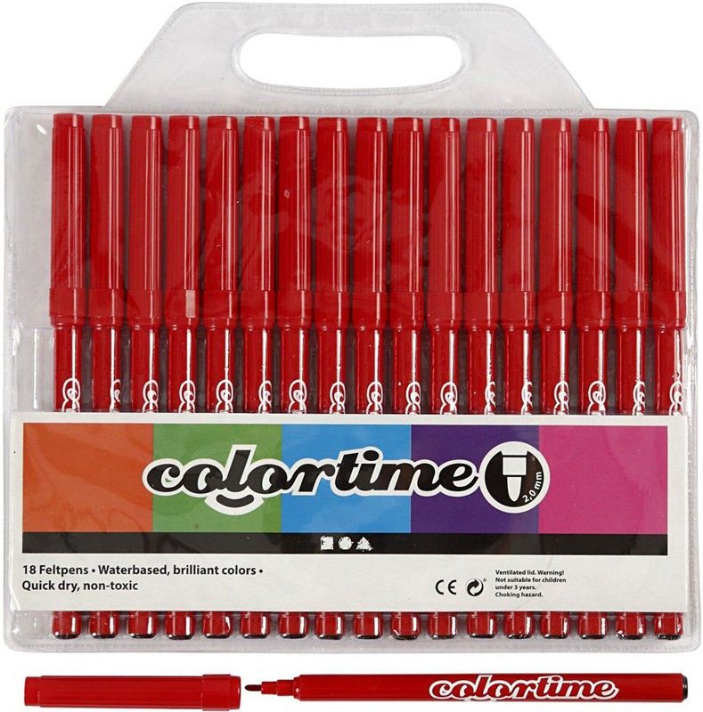 Creativ Company - Marker - Rijdende Pennen - Rood - 18st.