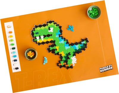 Plus-Plus Puzzle By Number Byggesett T-Rex 250 Deler