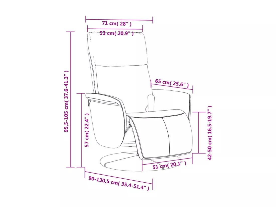 Fauteuil inclinable de massage repose-pieds cappuccino