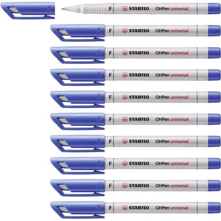 Folienstift - STABILO OHPen universal - wasserlöslich fein - 10er Pack - blau