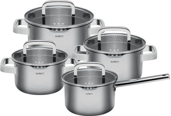 Sola - Juvia - Pannenset - RVS - 4 Delig - Inductie & Downdraft Geschikt