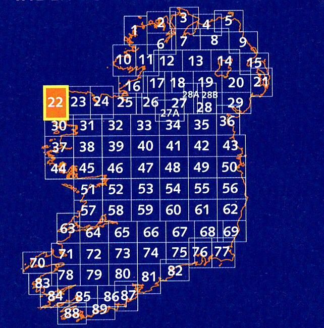ORDNANCE SURVEY - 22 MAYO IRLANDE 1 50 000