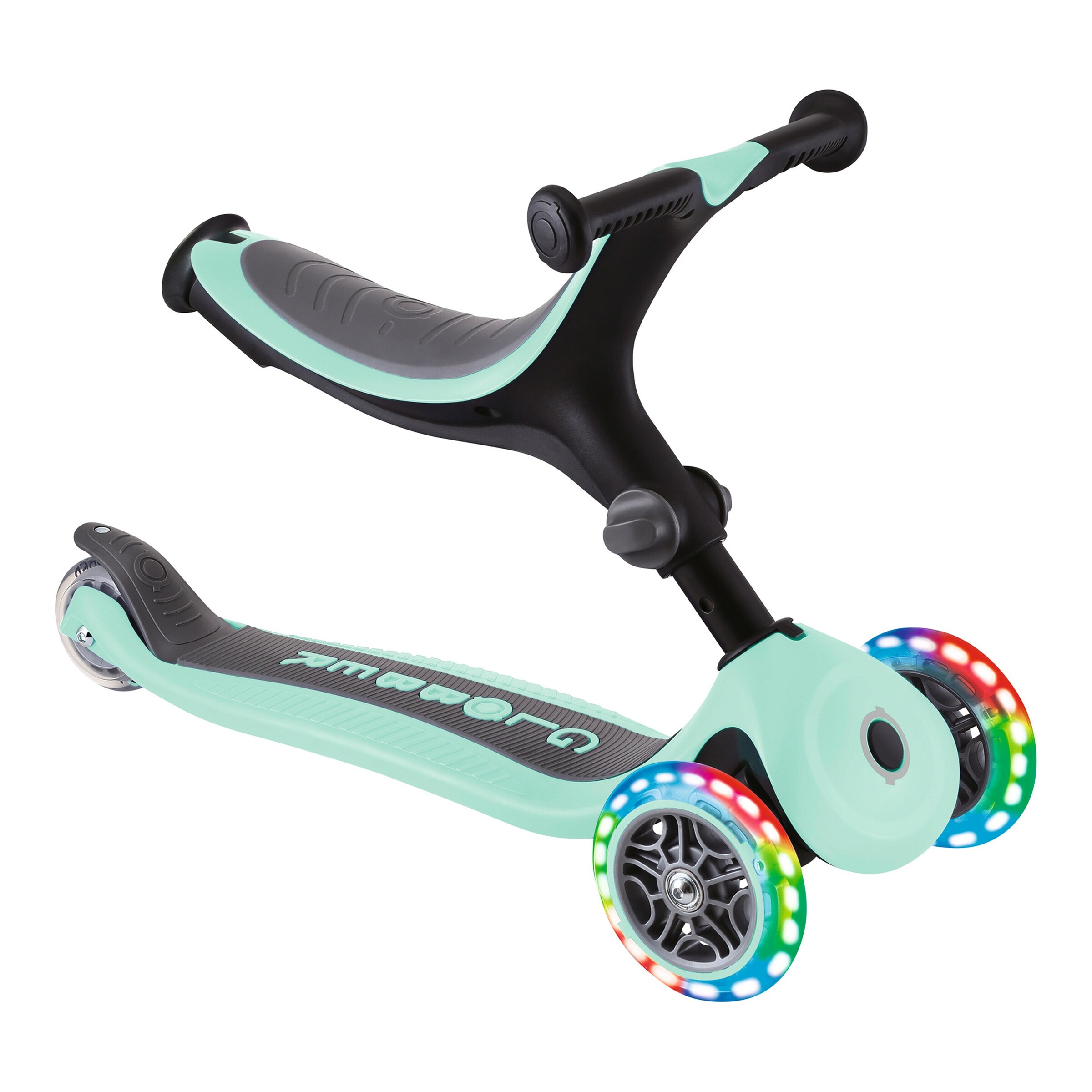 Globber 3in1 Scooter Go-Up mit Leuchtrollen mint
