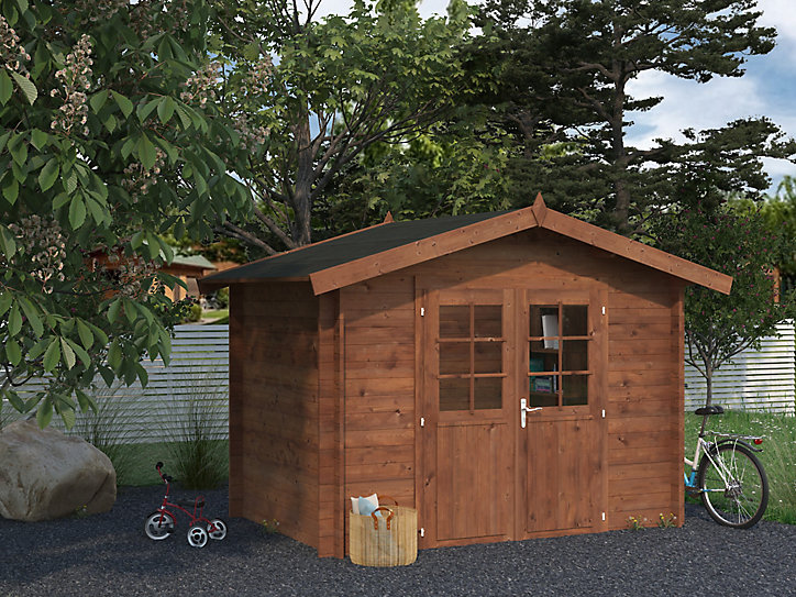 Abri de jardin Palmako Valentine en bois coloris marron ép.28 mm 7.74 m²