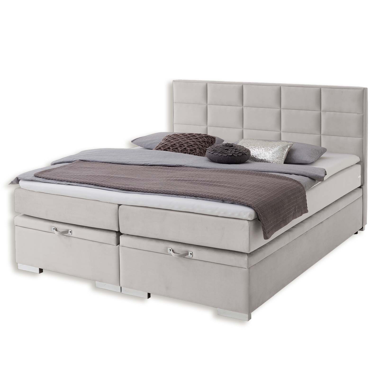 Boxspringbett - silber - H3 - 140x200 cm