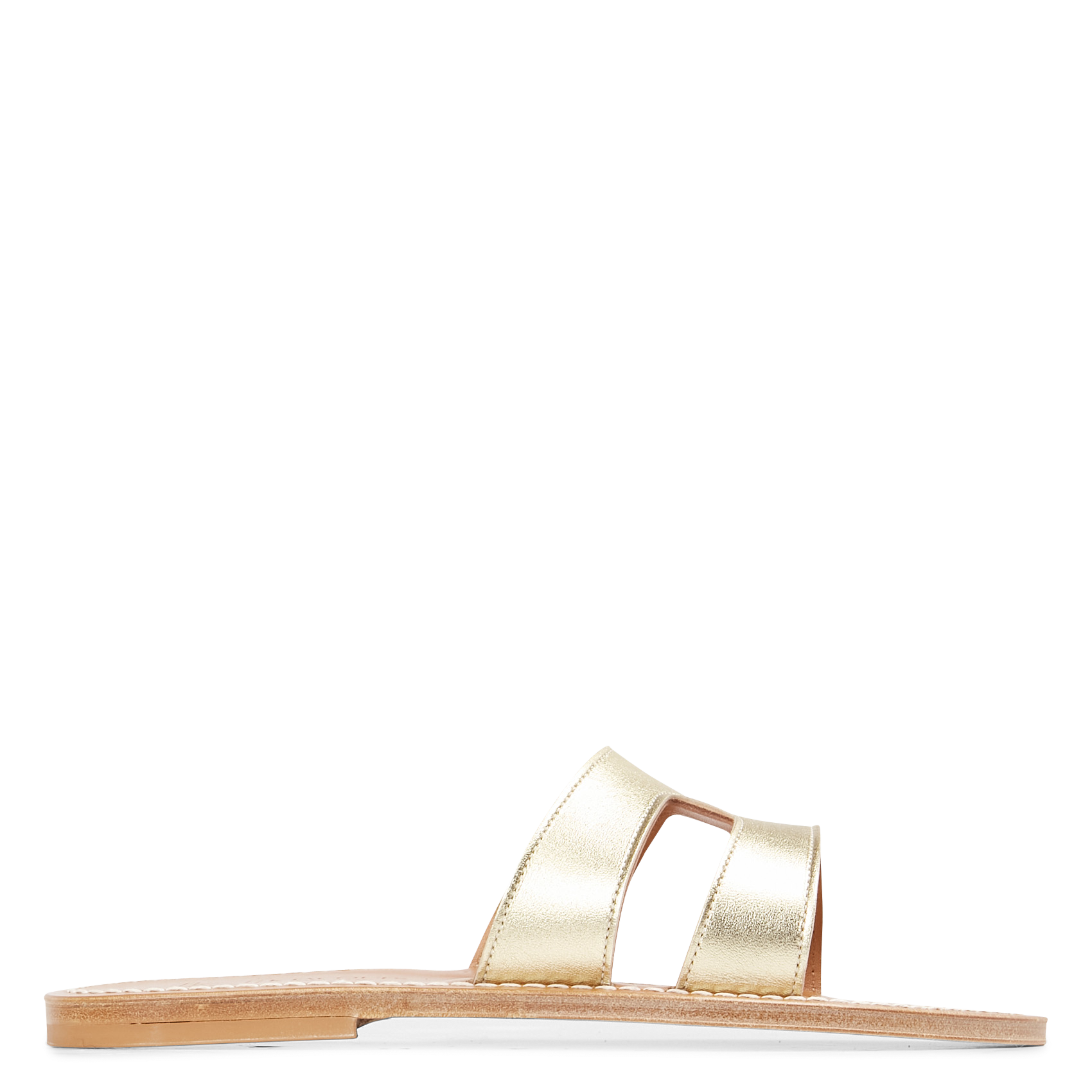 MENANDRE - Mules plates en cuir | Doré