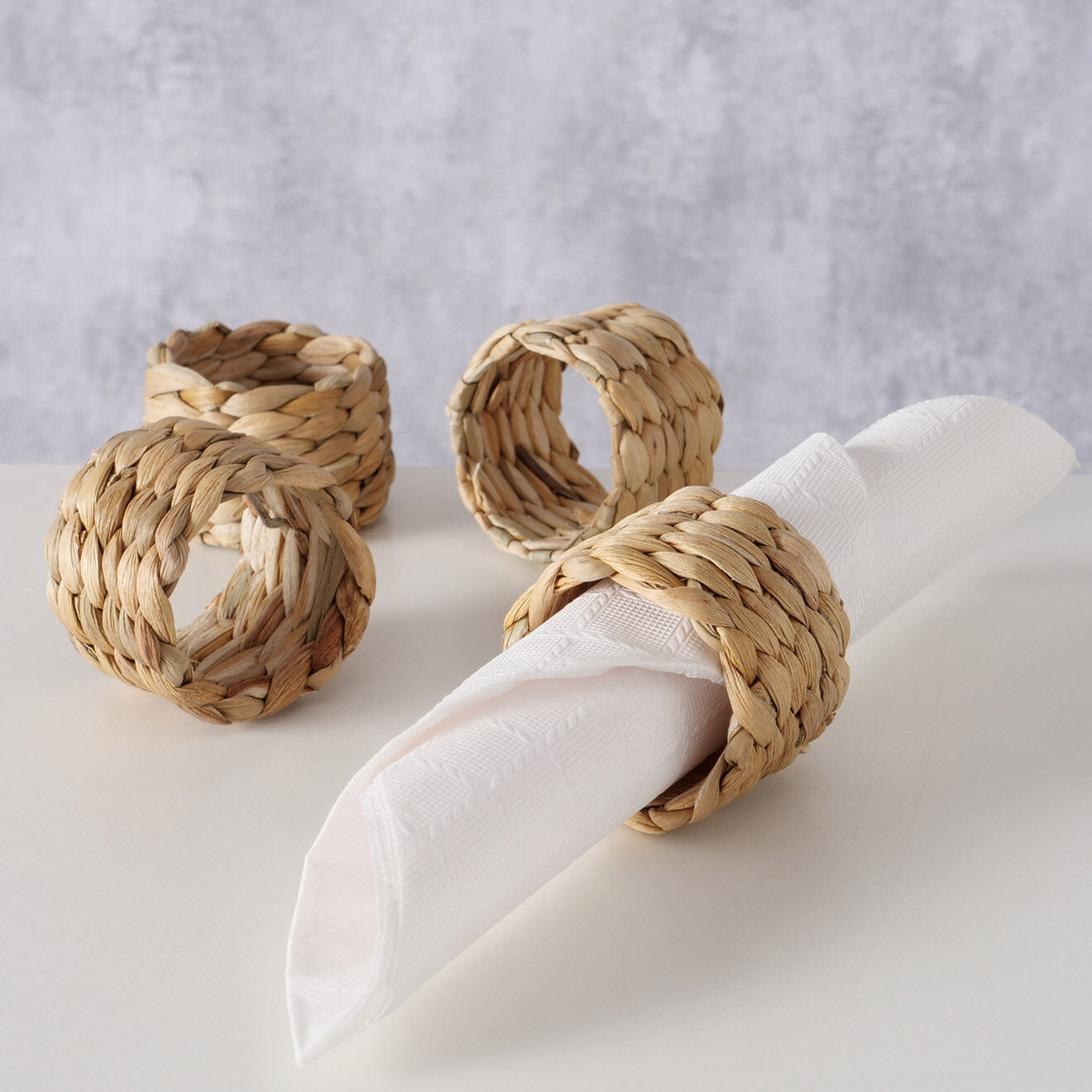 Boltze 4 Ronds de serviettes Kian naturels