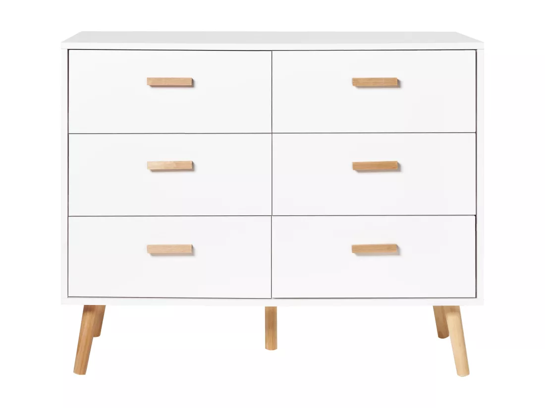 Commode à 6 tiroirs NEWARK 80 cm Blanc