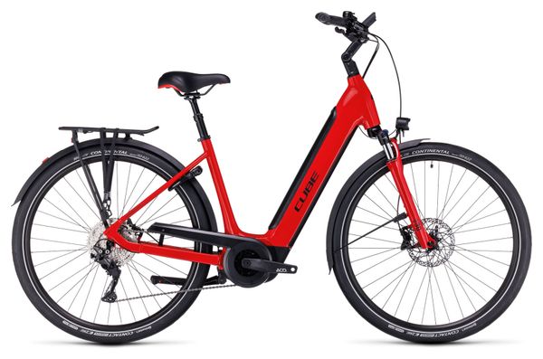 Vélo de Ville Électrique Cube Supreme Sport Hybrid Pro 500 Easy Entry Shimano Deore 10V 500 Wh 700 mm Rouge
