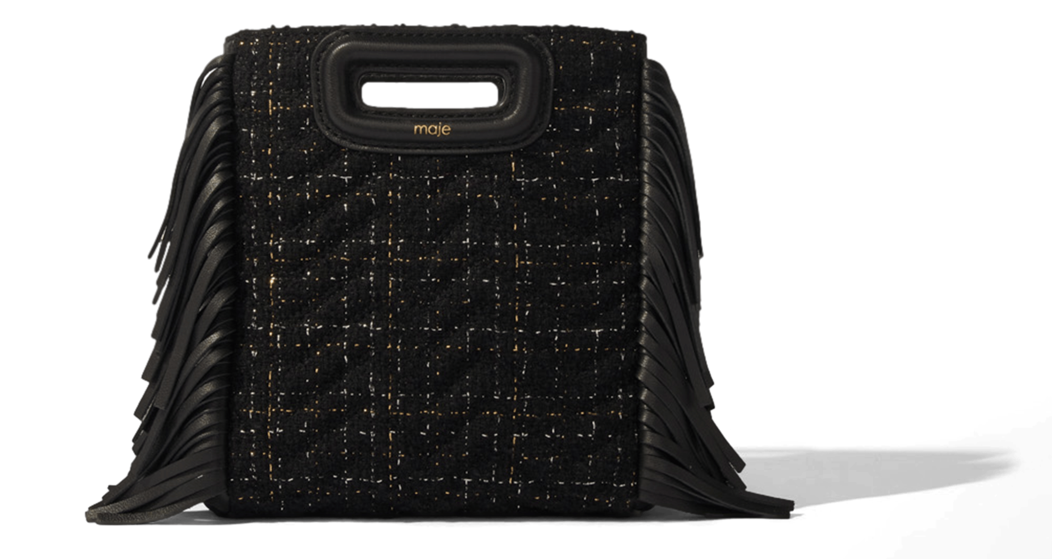 M MINI - Sac mini bandoulière en tweed matelassé | Noir