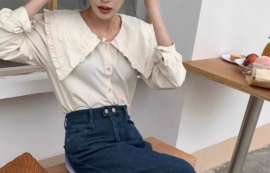 Wisjam - High Rise Plain Straight Leg Jeans