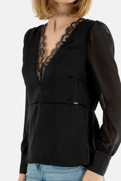Tee shirt manches longues morgan 241-osera noir