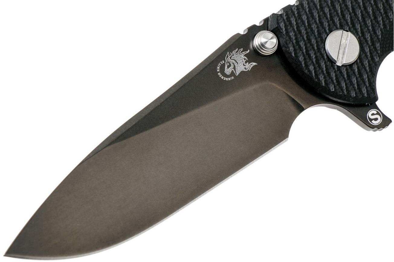 Rick Hinderer XM18 3,5” Skinny Slicer Black DLC, Black G10