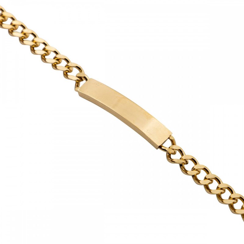 Gourmette Bracelet Femme Acier Doré